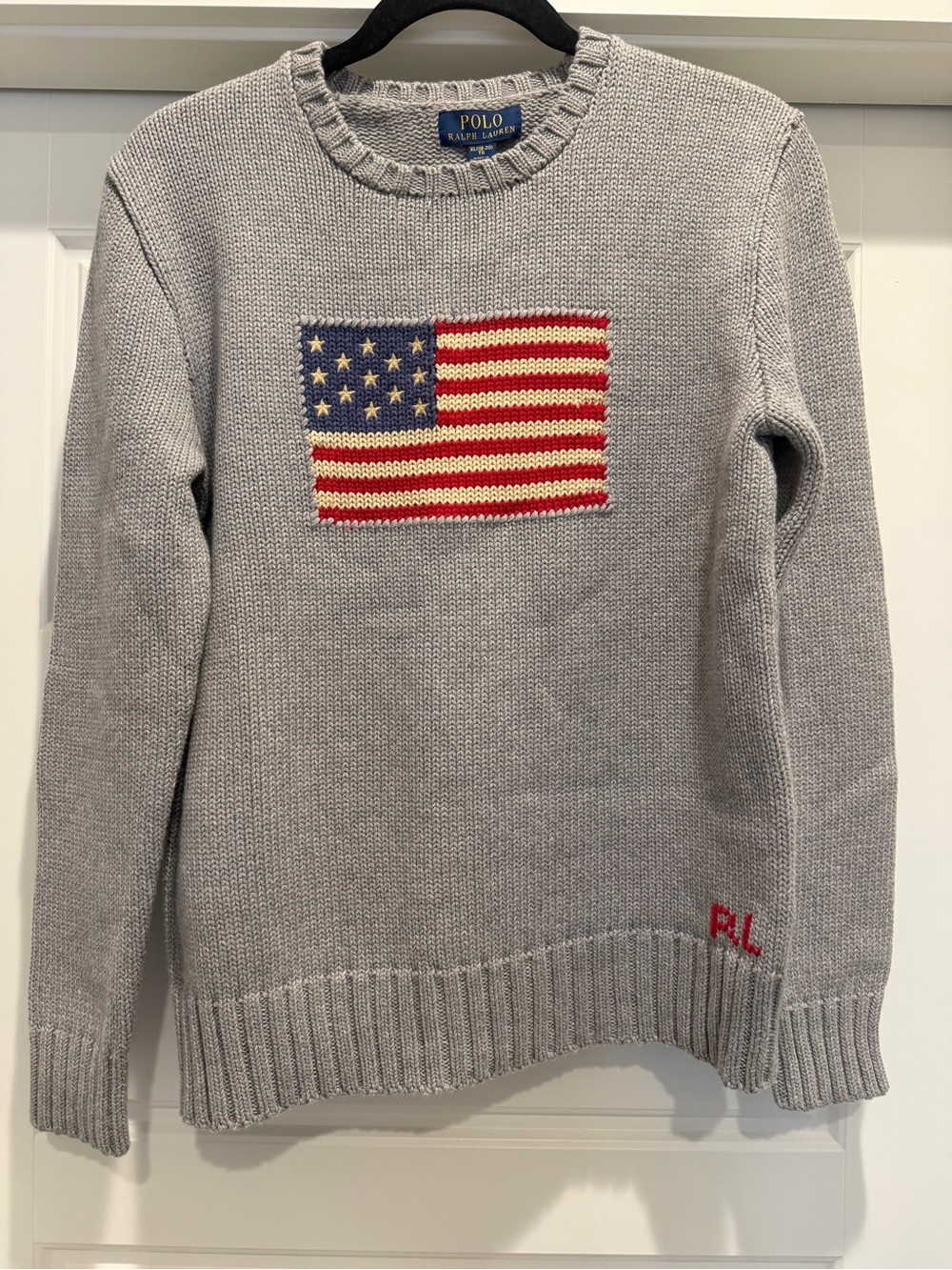 Polo by Ralph Lauren Gray Flag Knit Sweater Kids XL (18/20) NWT